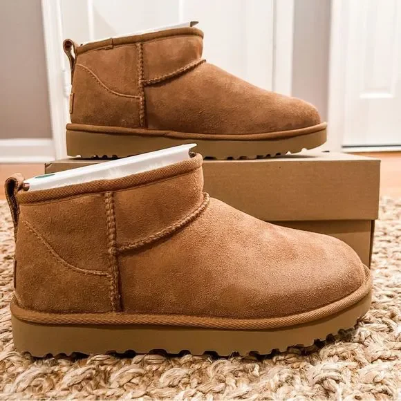 NWT UGG Classic Ultra Mini Chestnut Boots Women's Size 6 - Picture 8 of 16